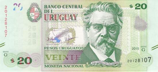 Uruguay 20 Pesos p93a 2015